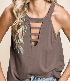 BiBi Minutes Before Cut Out Front Tank | S-XL, Multiple Colors-Tanks-Krush Kandy, Women's Online Fashion Boutique Located in Phoenix, Arizona (Scottsdale Area)