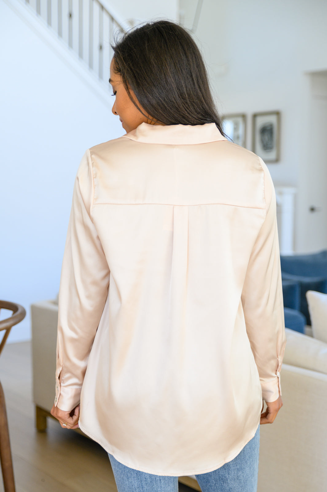 Loved For Years Satin Button Up In Beige | S-3XL-Long Sleeve Tops-Krush Kandy, Women's Online Fashion Boutique Located in Phoenix, Arizona (Scottsdale Area)