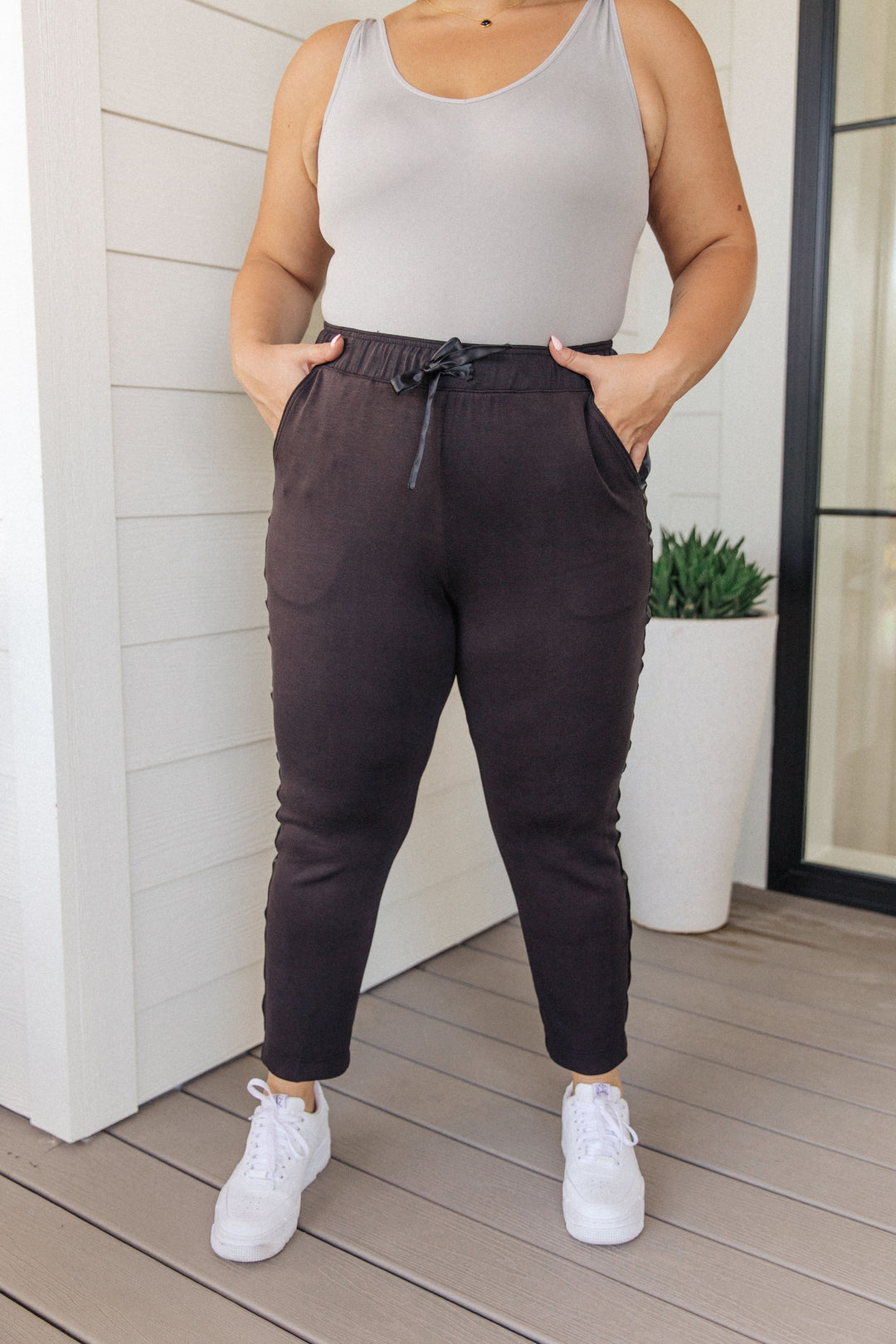 Lysa Satin Stripe Joggers-Joggers-Krush Kandy, Women's Online Fashion Boutique Located in Phoenix, Arizona (Scottsdale Area)