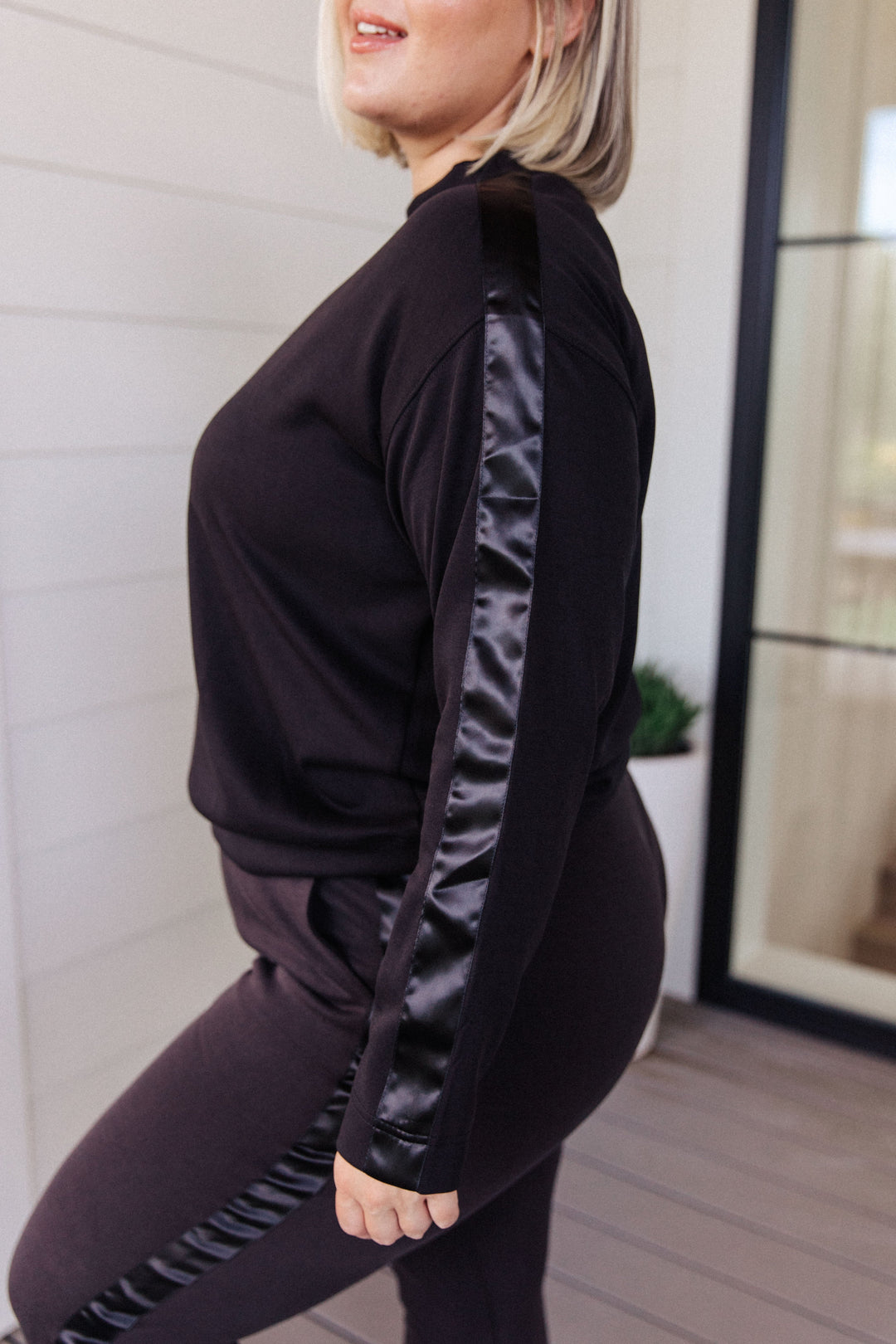 Lysa Satin Stripe Pullover-Pullovers-Krush Kandy, Women's Online Fashion Boutique Located in Phoenix, Arizona (Scottsdale Area)
