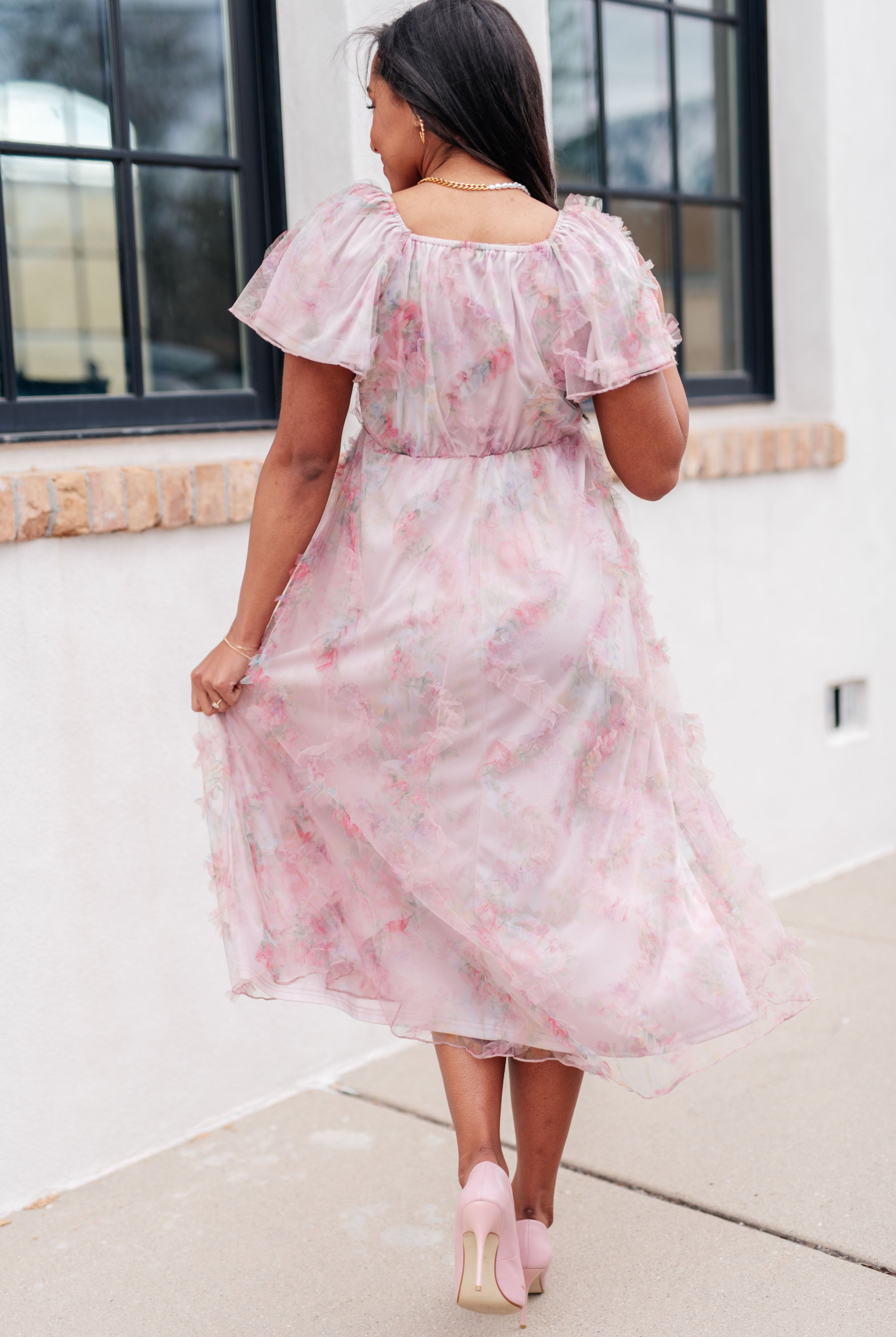 My Little Songbird Fluttersleeve Dress-Dresses-Krush Kandy, Women's Online Fashion Boutique Located in Phoenix, Arizona (Scottsdale Area)