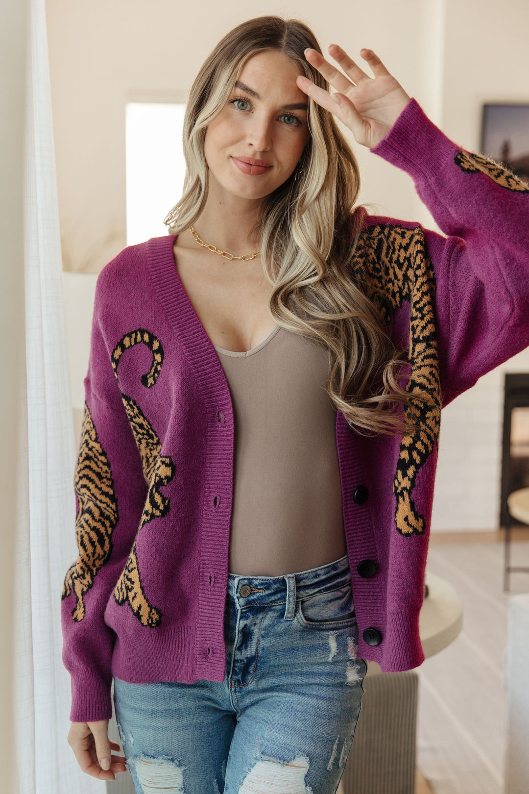On the Prowl Tiger Cardigan-Cardigans-Krush Kandy, Women's Online Fashion Boutique Located in Phoenix, Arizona (Scottsdale Area)