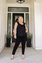 Parisian Stroll Lace Blouse in Black-Short Sleeve Tops-Krush Kandy, Women's Online Fashion Boutique Located in Phoenix, Arizona (Scottsdale Area)