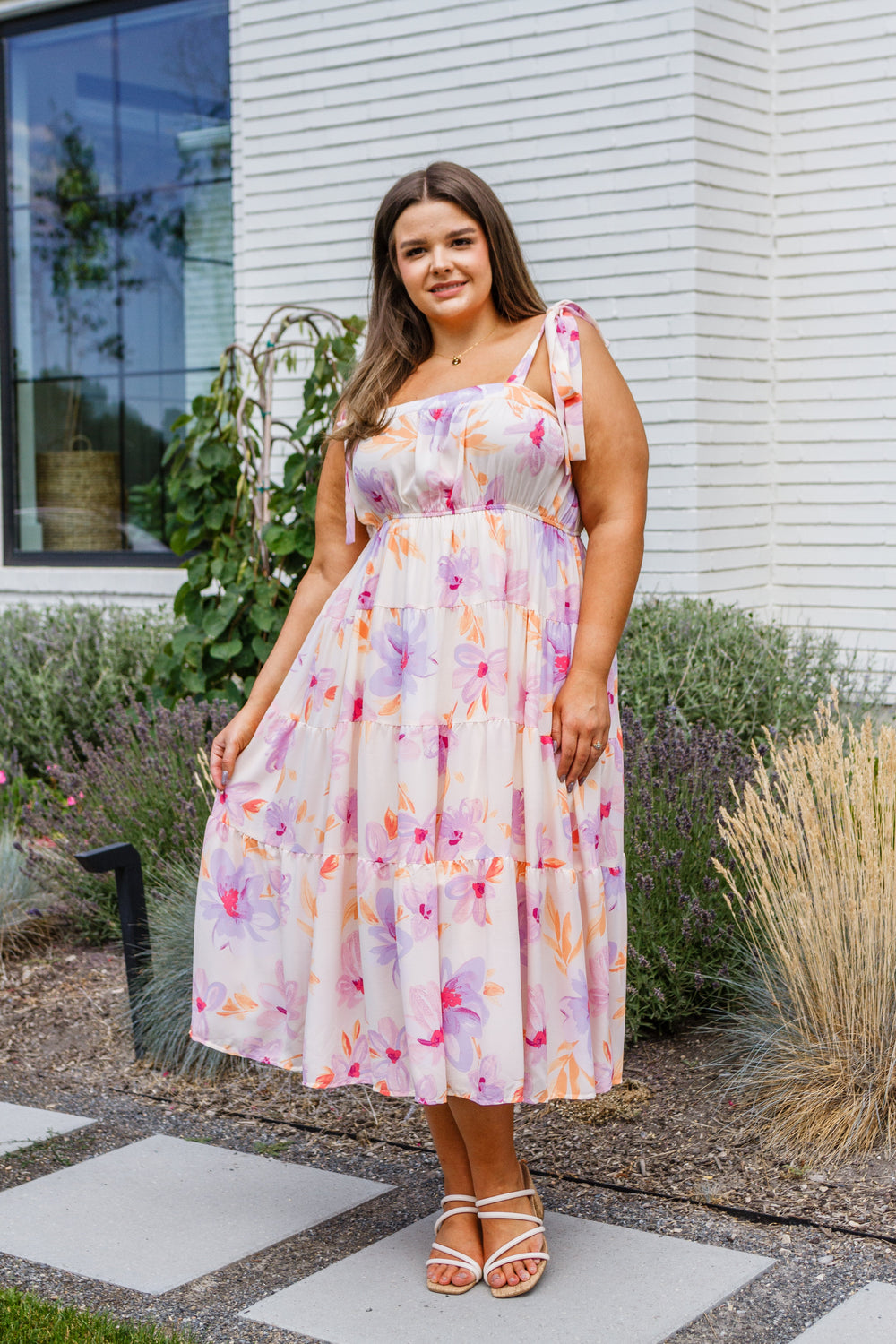 Pastel Petals Floral Midi Dress-Dresses-Krush Kandy, Women's Online Fashion Boutique Located in Phoenix, Arizona (Scottsdale Area)