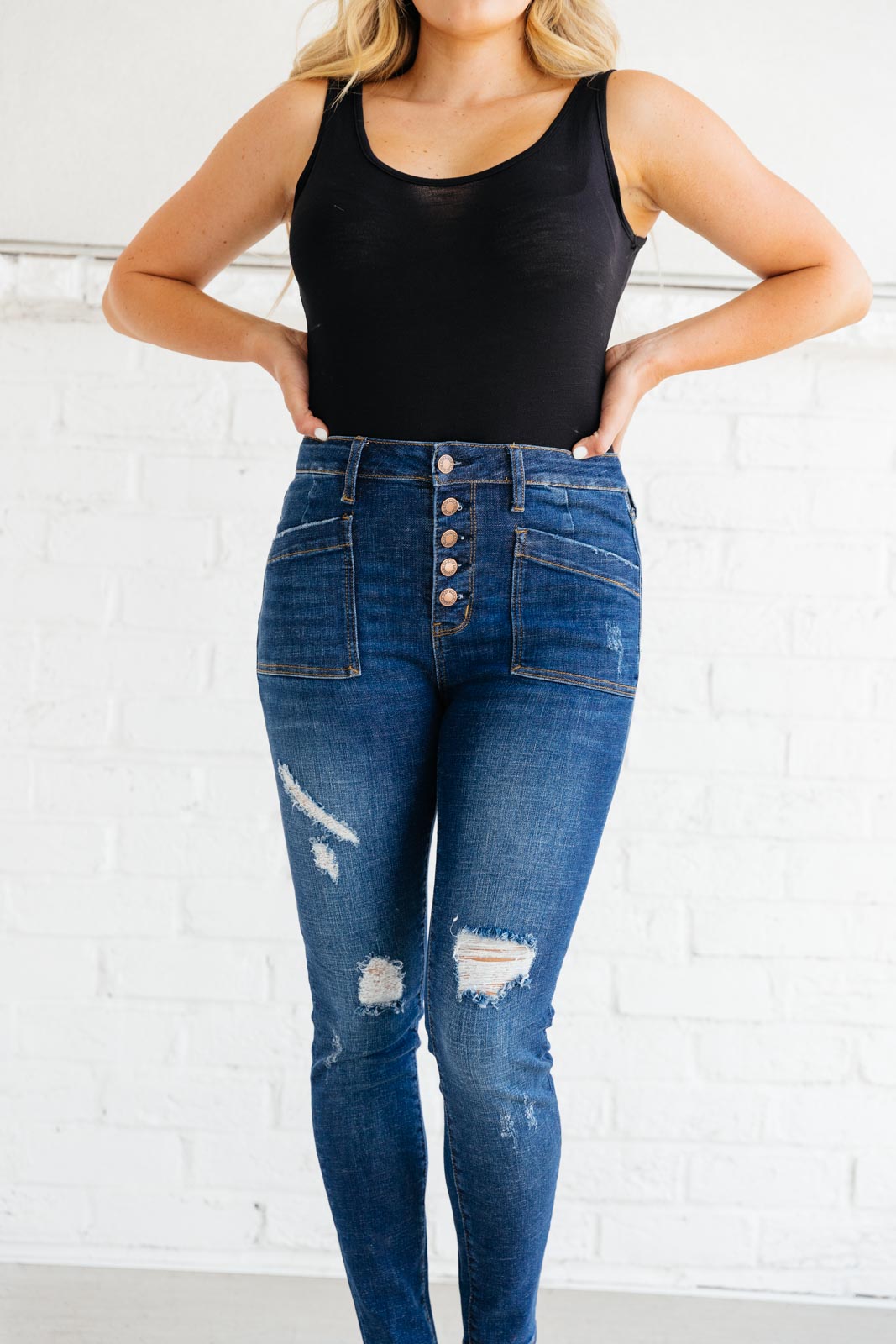 Judy Blue Patch Of Cargo Skinnies-Jeans-Krush Kandy, Women's Online Fashion Boutique Located in Phoenix, Arizona (Scottsdale Area)