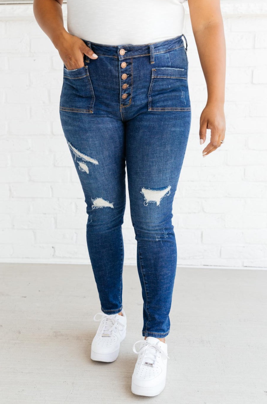 Judy Blue Patch Of Cargo Skinnies-Jeans-Krush Kandy, Women's Online Fashion Boutique Located in Phoenix, Arizona (Scottsdale Area)