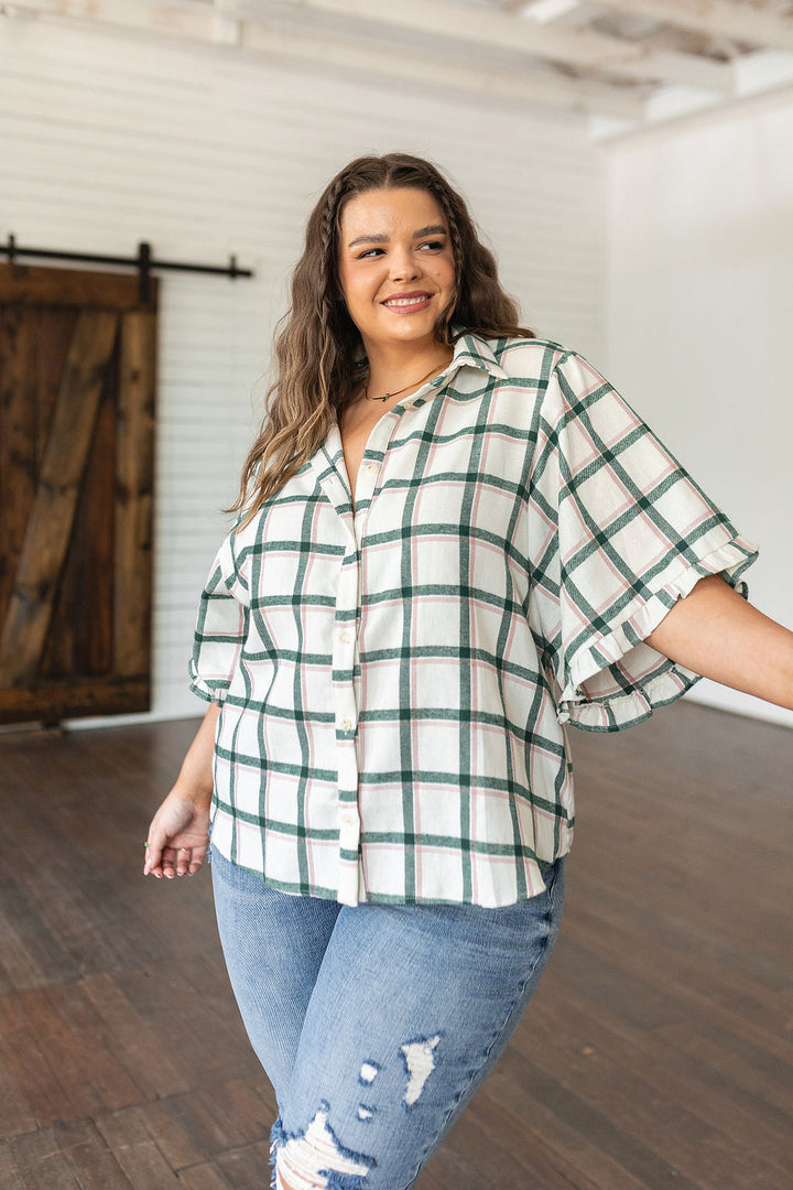 Perfect Picnic Plaid Top-Short Sleeve Tops-Krush Kandy, Women's Online Fashion Boutique Located in Phoenix, Arizona (Scottsdale Area)