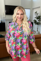 Lizzy Top in Tropical Multi-Long Sleeve Tops-Krush Kandy, Women's Online Fashion Boutique Located in Phoenix, Arizona (Scottsdale Area)