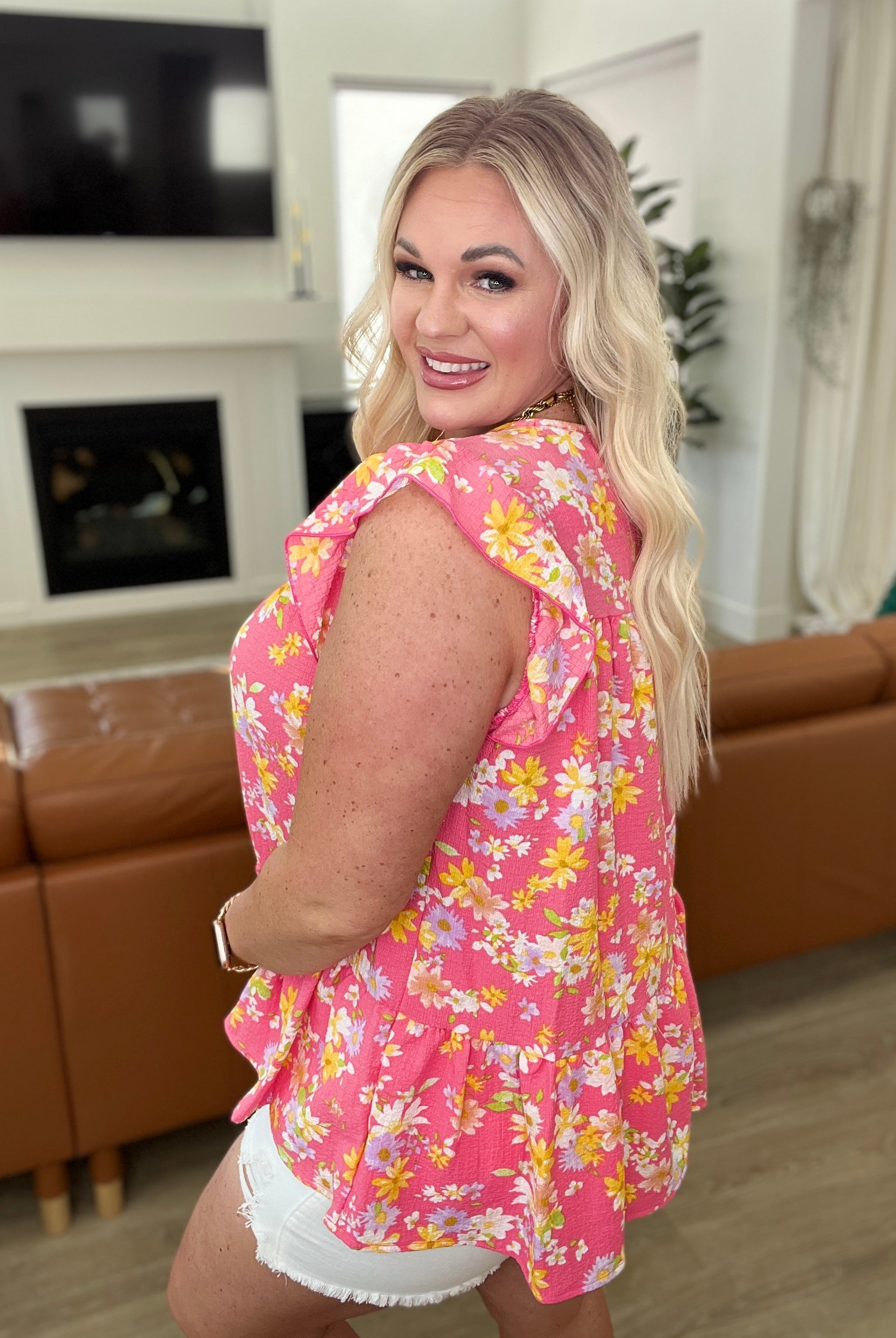 Understanding the Assignment Floral Babydoll Top in Pink-Short Sleeve Tops-Krush Kandy, Women's Online Fashion Boutique Located in Phoenix, Arizona (Scottsdale Area)