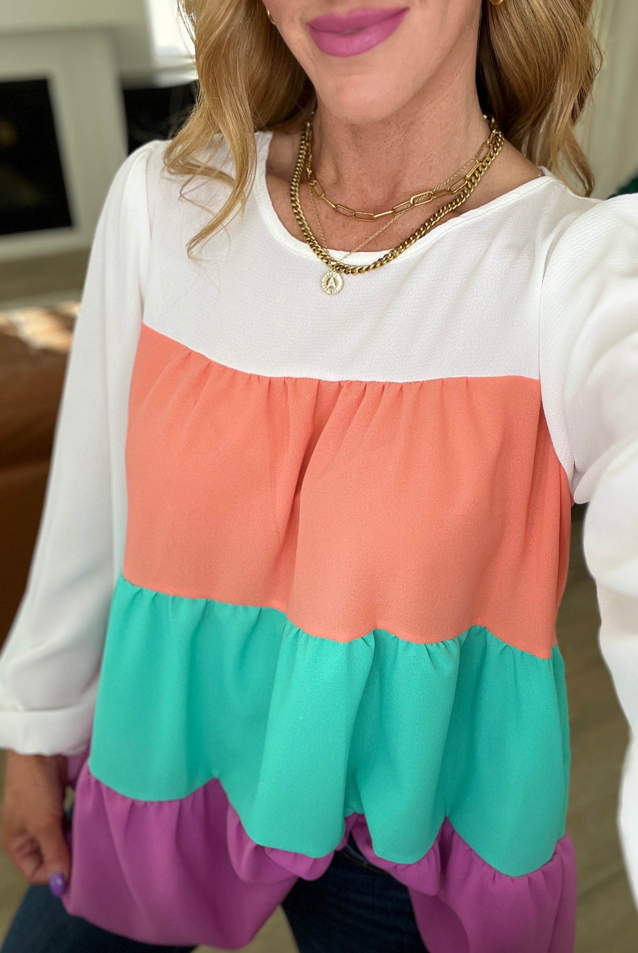 Taking It All In Color Block Top-Long Sleeve Tops-Krush Kandy, Women's Online Fashion Boutique Located in Phoenix, Arizona (Scottsdale Area)