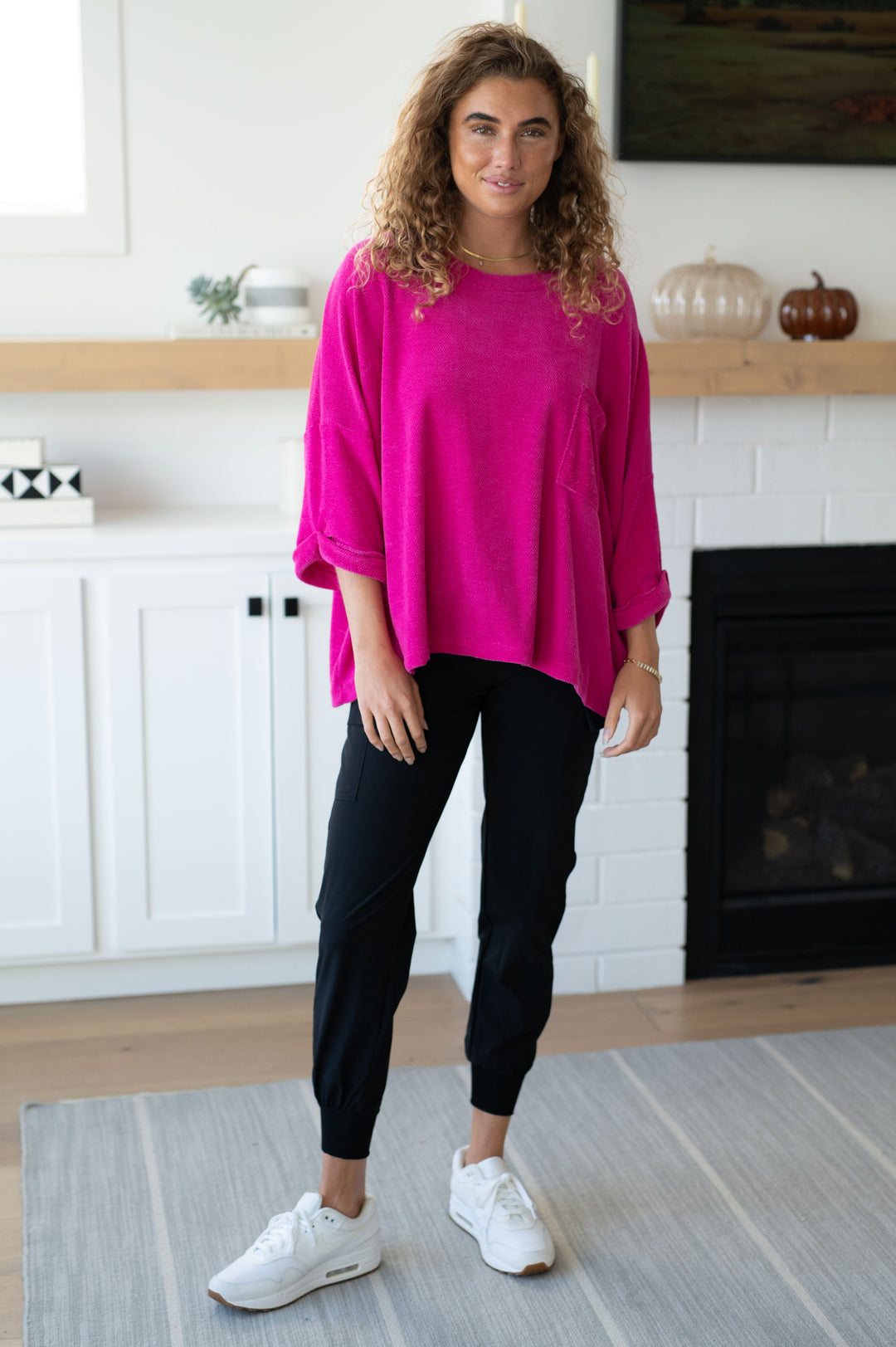 Pink Thoughts Chenille Blouse-Long Sleeve Tops-Krush Kandy, Women's Online Fashion Boutique Located in Phoenix, Arizona (Scottsdale Area)