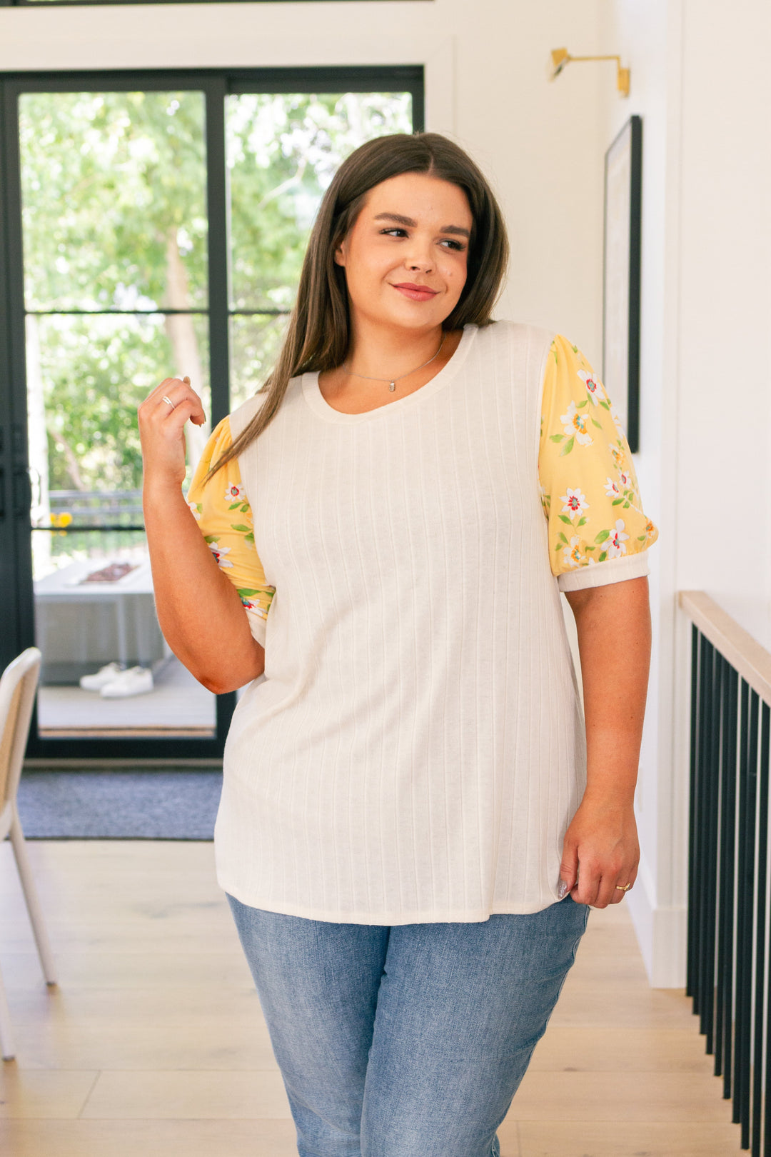 Primrose on Puff Sleeves Top-Short Sleeve Tops-Krush Kandy, Women's Online Fashion Boutique Located in Phoenix, Arizona (Scottsdale Area)