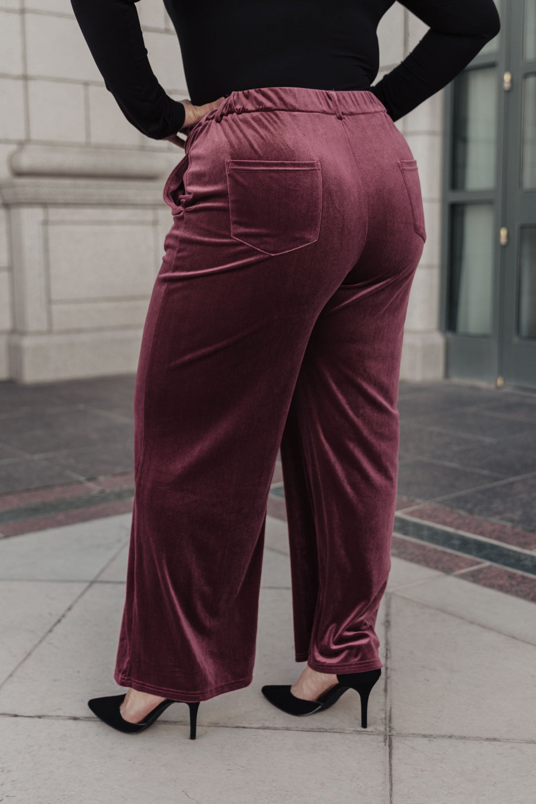 High Society Velvet Wide Leg Trousers-Pants-Krush Kandy, Women's Online Fashion Boutique Located in Phoenix, Arizona (Scottsdale Area)