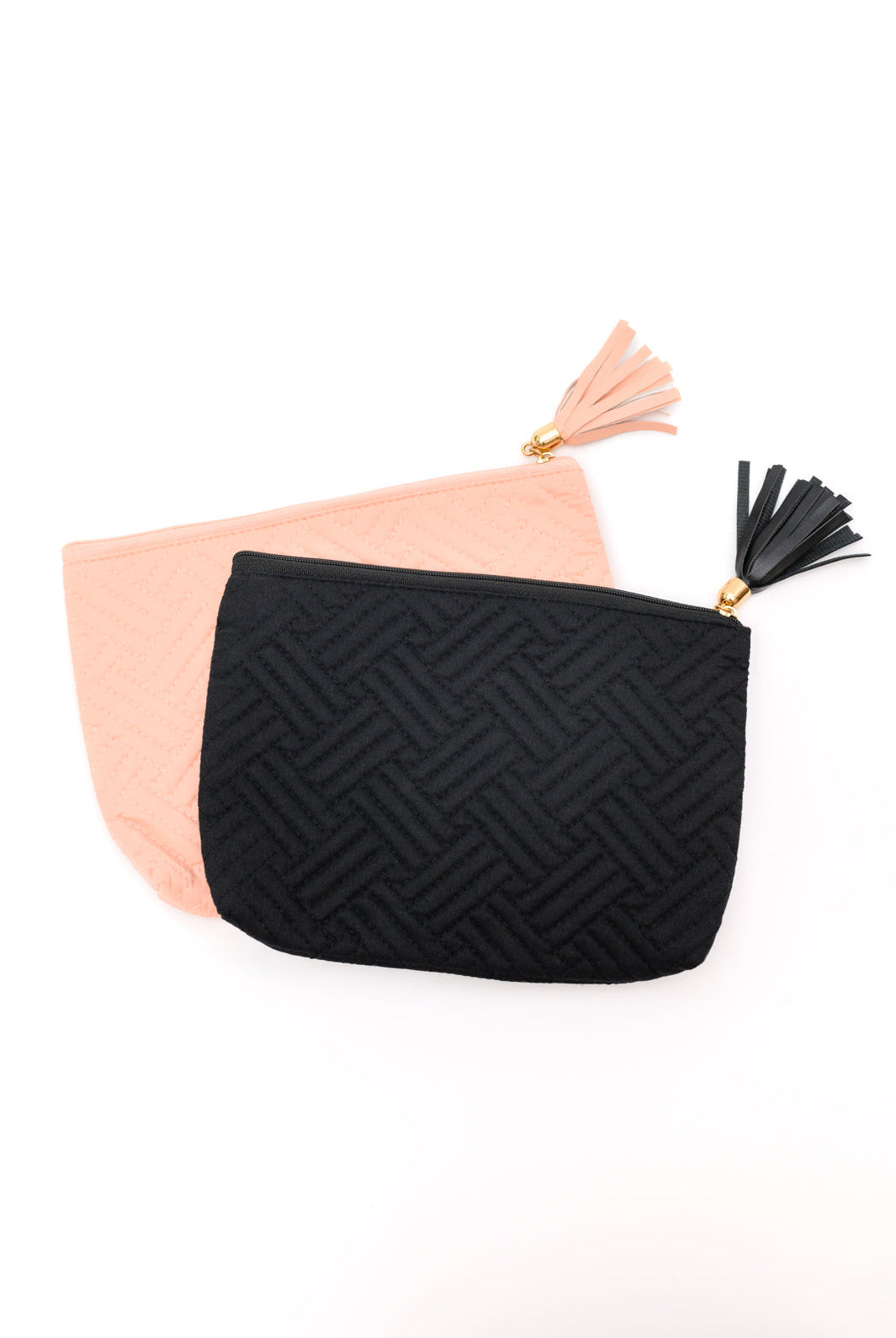 Quilted Travel Zip Pouch in Black-Purses & Bags-Krush Kandy, Women's Online Fashion Boutique Located in Phoenix, Arizona (Scottsdale Area)