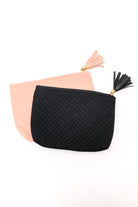 Quilted Travel Zip Pouch in Black-Purses & Bags-Krush Kandy, Women's Online Fashion Boutique Located in Phoenix, Arizona (Scottsdale Area)