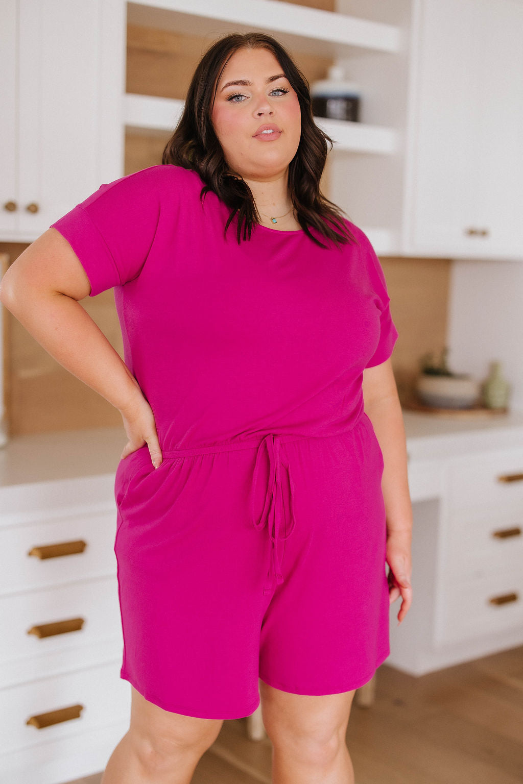 Real Cozy Romper in Magenta-Jumpsuits & Rompers-Krush Kandy, Women's Online Fashion Boutique Located in Phoenix, Arizona (Scottsdale Area)
