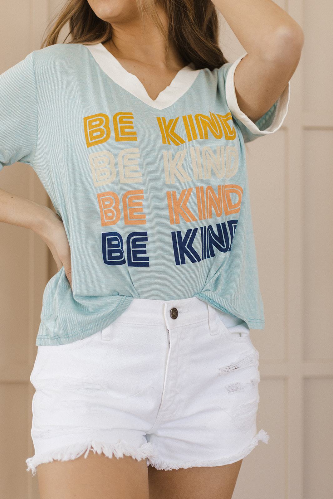 Be Kind Rainbow Tee-Short Sleeve Tops-Krush Kandy, Women's Online Fashion Boutique Located in Phoenix, Arizona (Scottsdale Area)