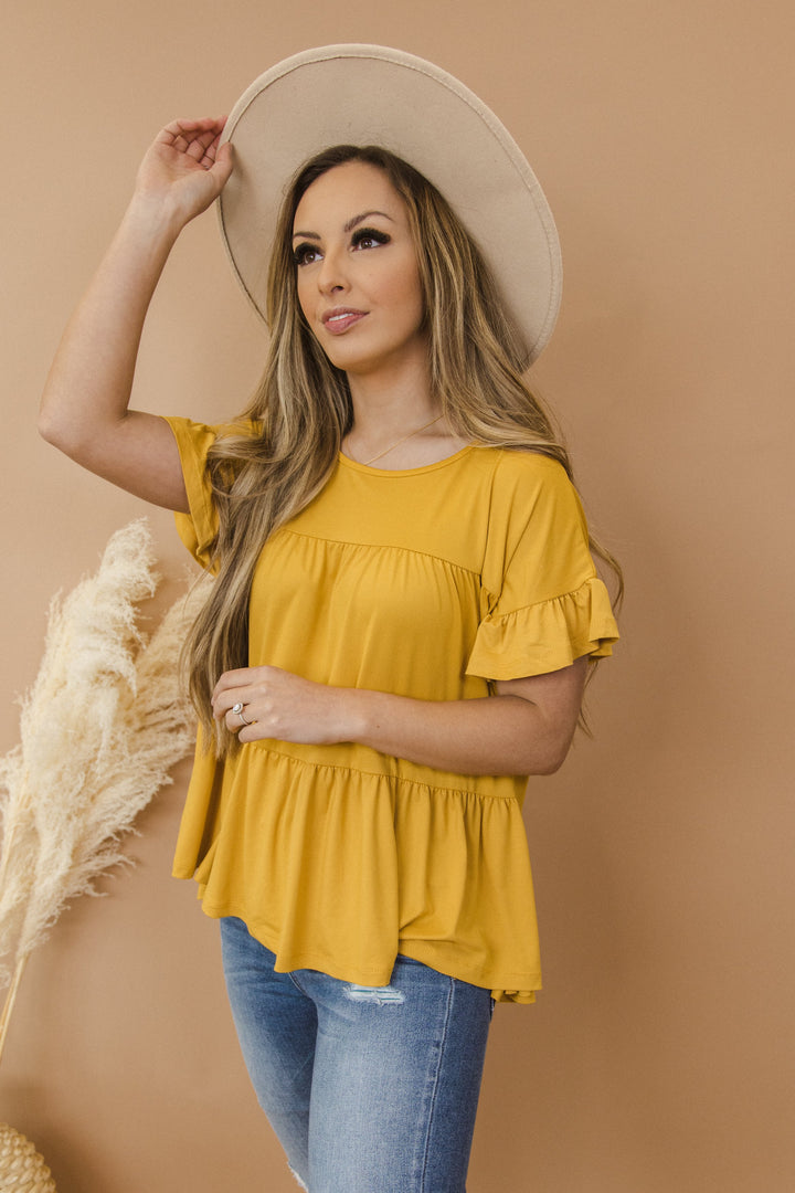 (S-XL/7 Colors) Keep It Simple Babydoll Top-Short Sleeve Tops-Krush Kandy, Women's Online Fashion Boutique Located in Phoenix, Arizona (Scottsdale Area)