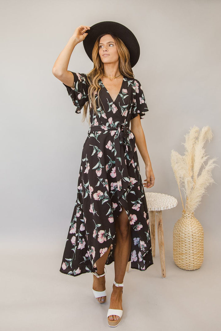 Floral Wrap Dress | S-XL-Krush Kandy, Women's Online Fashion Boutique Located in Phoenix, Arizona (Scottsdale Area)