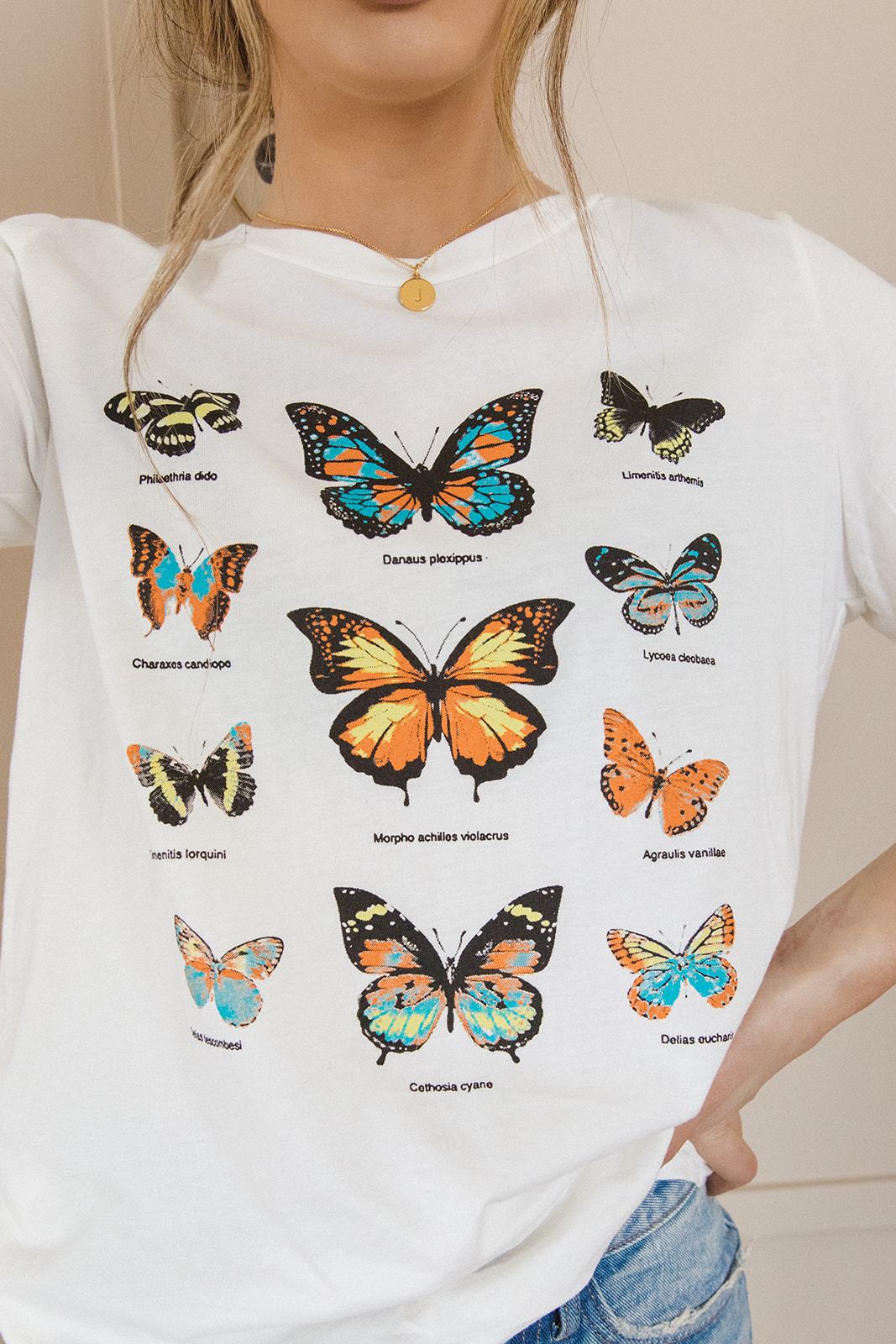 Butterfly Garden Tee-Graphic Tees-Krush Kandy, Women's Online Fashion Boutique Located in Phoenix, Arizona (Scottsdale Area)