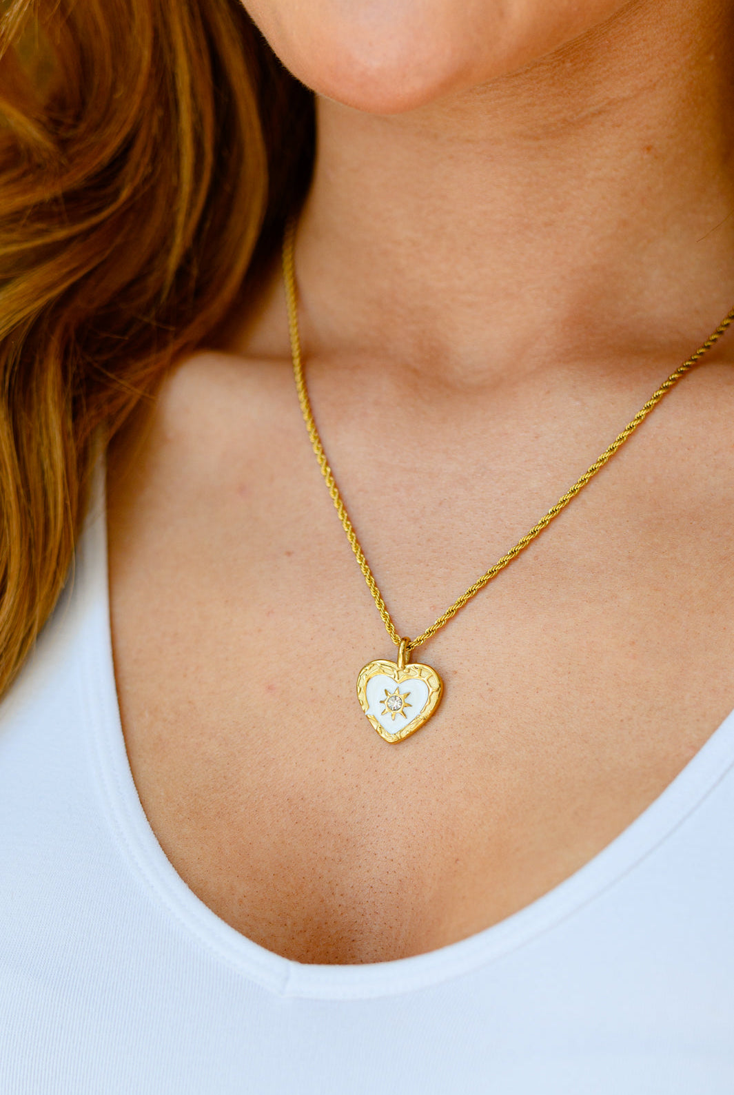 Sacred Heart Pendant Necklace-Necklaces-Krush Kandy, Women's Online Fashion Boutique Located in Phoenix, Arizona (Scottsdale Area)