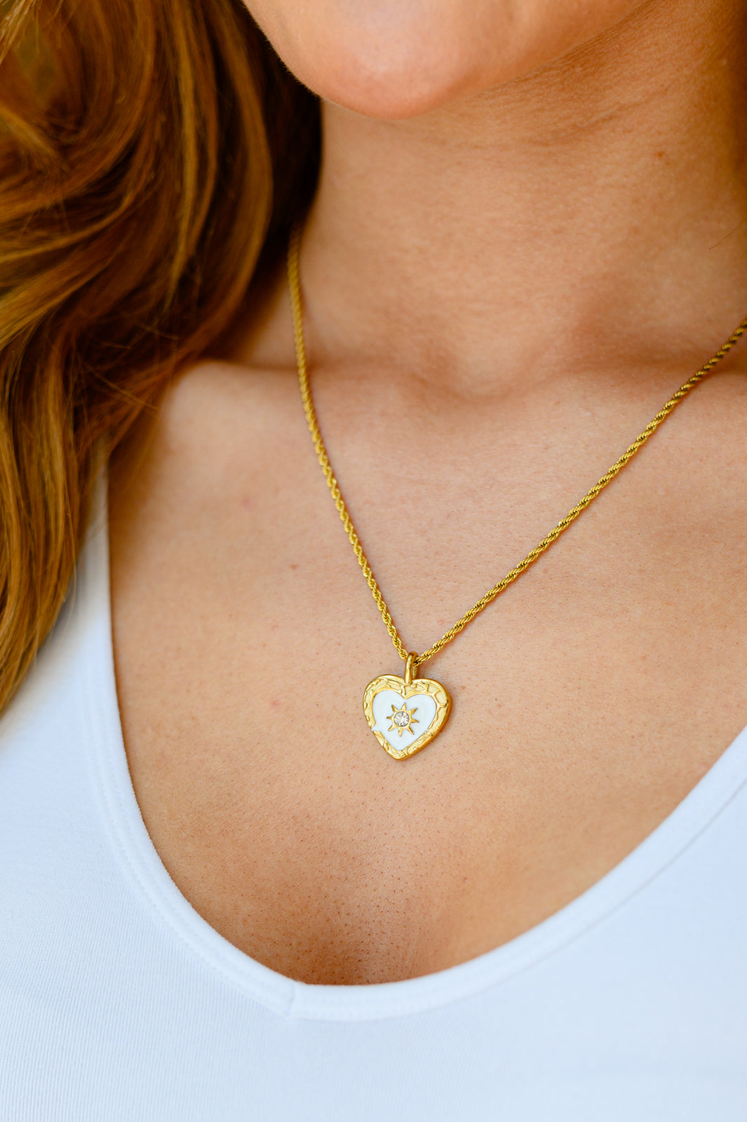 Sacred Heart Pendant Necklace-Necklaces-Krush Kandy, Women's Online Fashion Boutique Located in Phoenix, Arizona (Scottsdale Area)