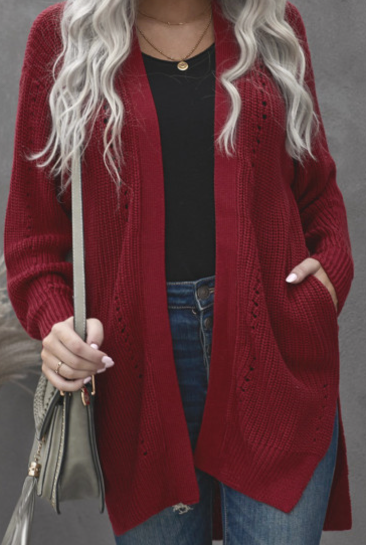 (S-2X, 4 Colors!) Drop Sleeve Cable Knit Cardigan-Cardigans-Krush Kandy, Women's Online Fashion Boutique Located in Phoenix, Arizona (Scottsdale Area)