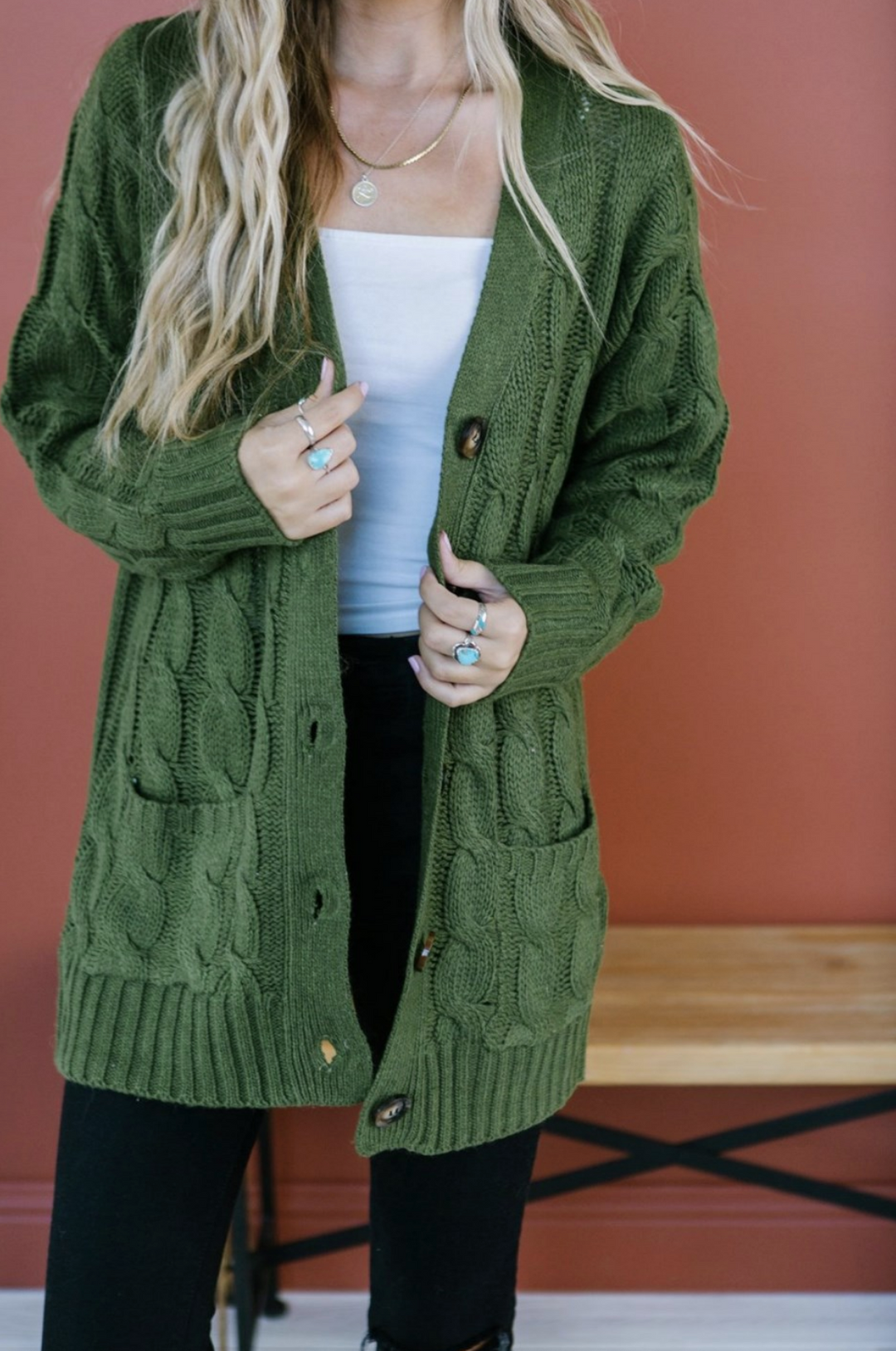 Cable Knit Button Cardigan-Krush Kandy, Women's Online Fashion Boutique Located in Phoenix, Arizona (Scottsdale Area)