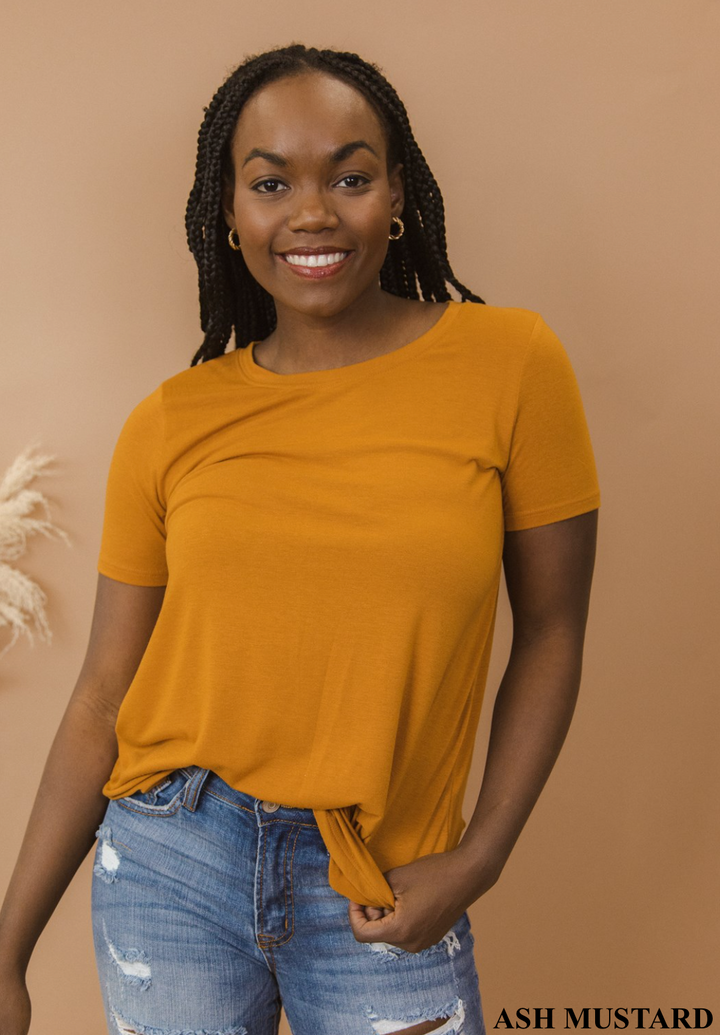 Essential Short Sleeve Tunic - 20 Color Options-Short Sleeve Tops-Krush Kandy, Women's Online Fashion Boutique Located in Phoenix, Arizona (Scottsdale Area)