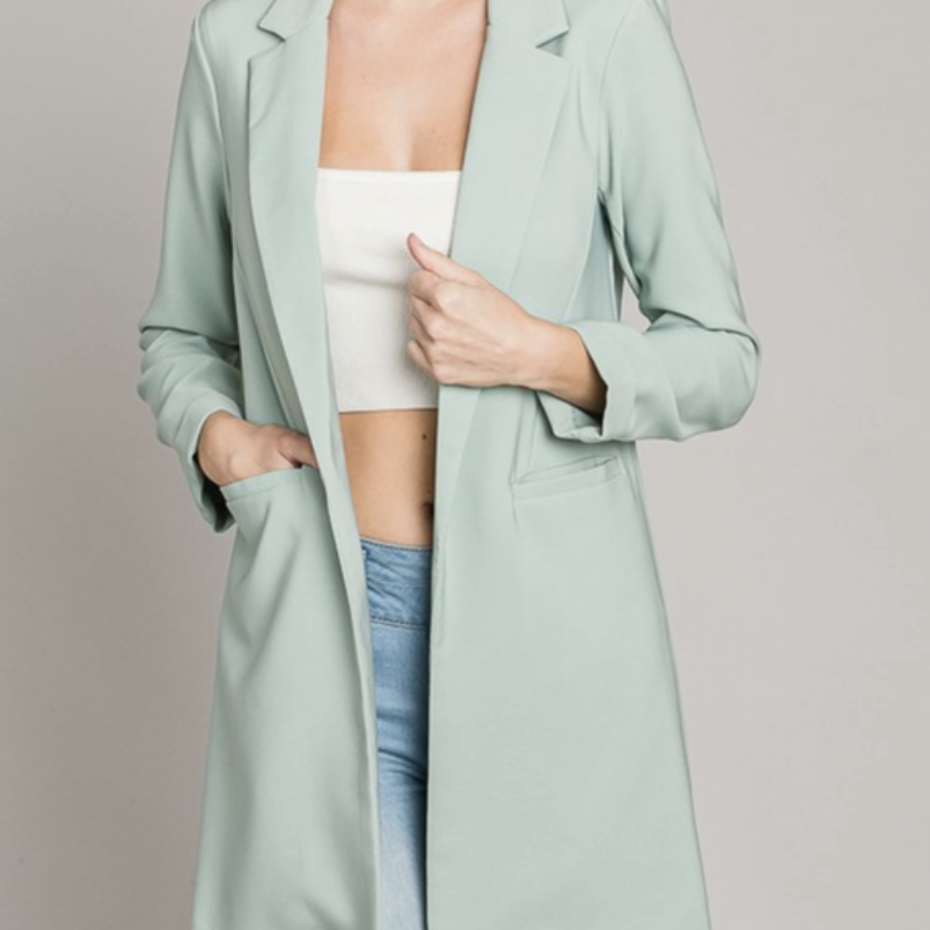 Zoom Meeting Lined Long Blazer Jacket | 9 Colors-Blazers-Krush Kandy, Women's Online Fashion Boutique Located in Phoenix, Arizona (Scottsdale Area)