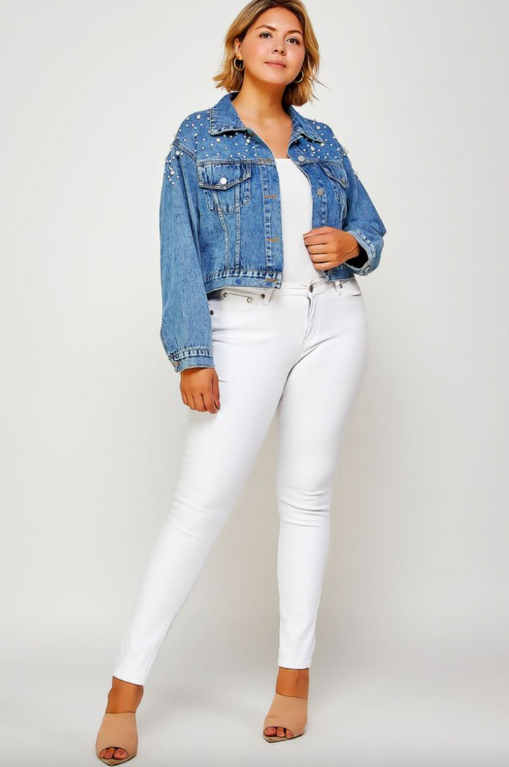 Pearl Jean Jacket | S-3X-Jackets-Krush Kandy, Women's Online Fashion Boutique Located in Phoenix, Arizona (Scottsdale Area)