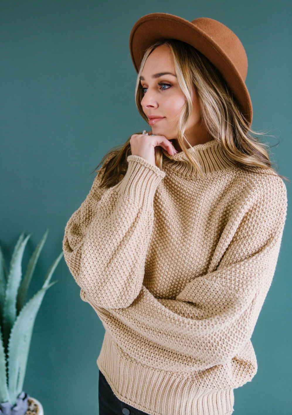 Mock Neck Knit Sweater | S-XL-Krush Kandy, Women's Online Fashion Boutique Located in Phoenix, Arizona (Scottsdale Area)