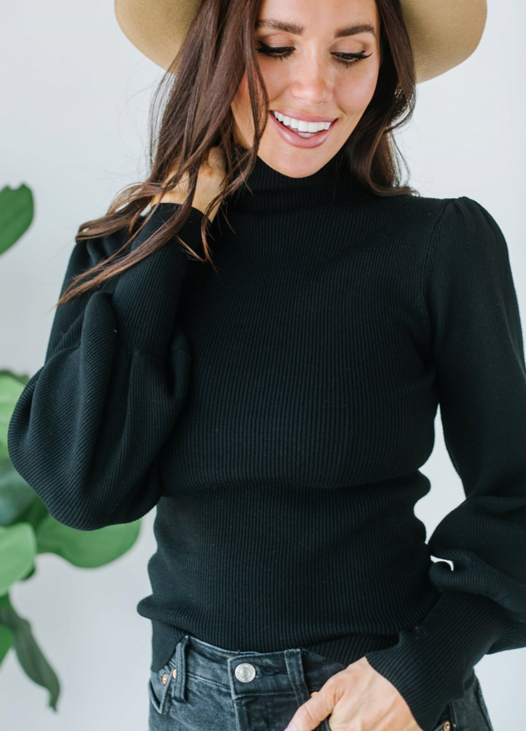 Ribbed Puff Sleeve Sweater | S-XL-Sweaters-Krush Kandy, Women's Online Fashion Boutique Located in Phoenix, Arizona (Scottsdale Area)