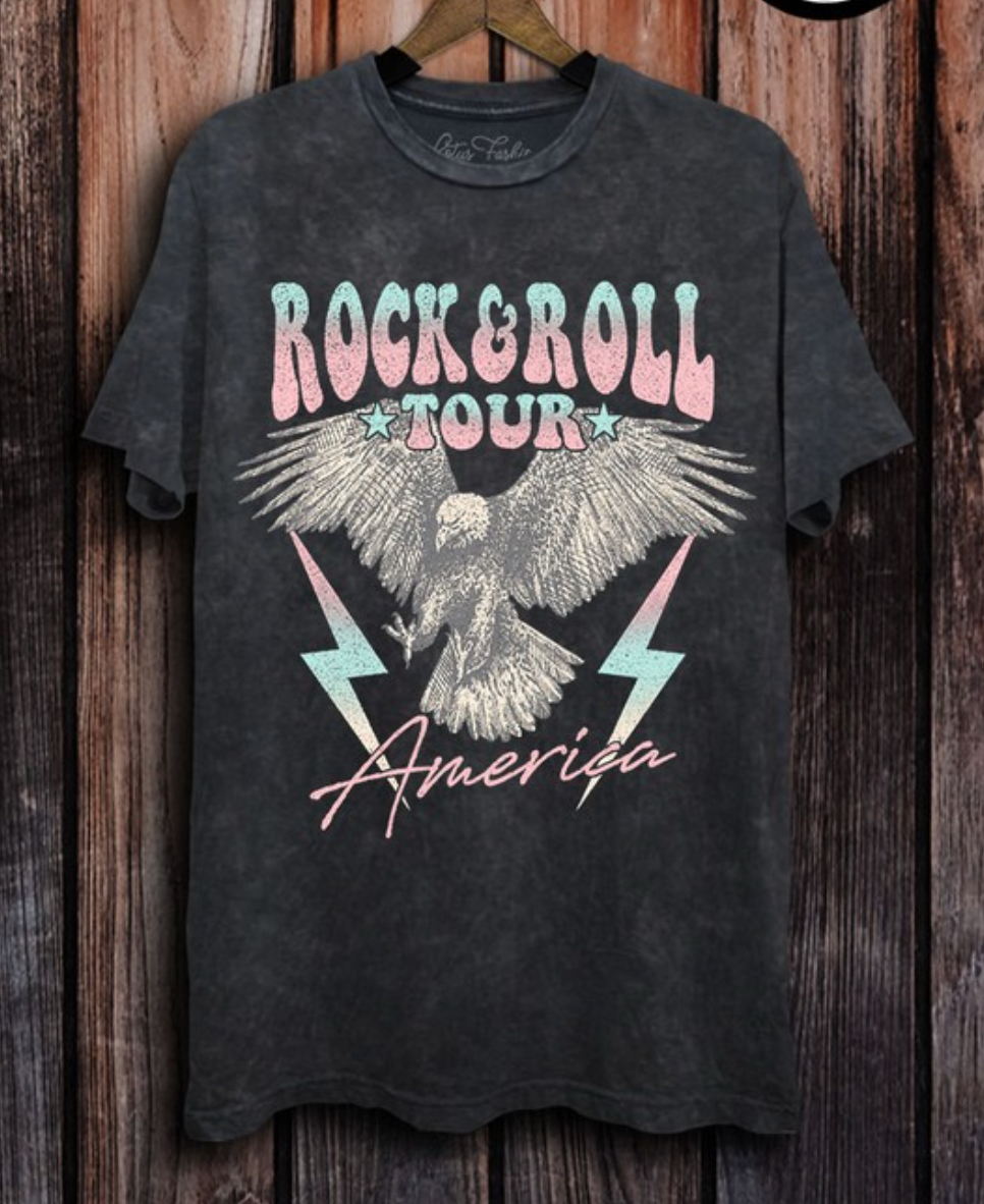 Rock & Roll Tour Graphic Tee | S-3X-Graphic Tees-Krush Kandy, Women's Online Fashion Boutique Located in Phoenix, Arizona (Scottsdale Area)