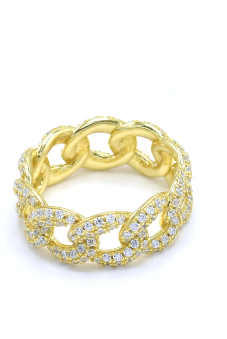 So Sassy Sparkly Chain Link Eternity Ring | Gold or Silver-Rings-Krush Kandy, Women's Online Fashion Boutique Located in Phoenix, Arizona (Scottsdale Area)