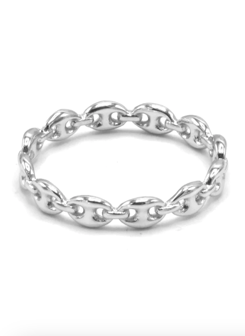 Chained Up Sterling Silver Pig Nose Chain Link Ring | Gold or Silver-Rings-Krush Kandy, Women's Online Fashion Boutique Located in Phoenix, Arizona (Scottsdale Area)