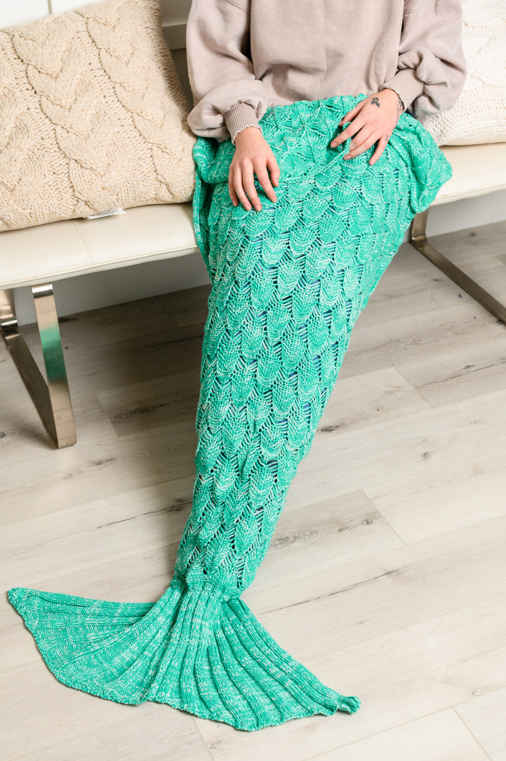 Seaside Magic Chenille Mermaid Tail In Green- 11/24/2023-Blankets-Krush Kandy, Women's Online Fashion Boutique Located in Phoenix, Arizona (Scottsdale Area)