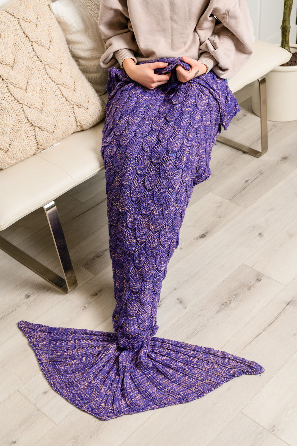 Seaside Magic Chenille Mermaid Tail In Purple-Blankets-Krush Kandy, Women's Online Fashion Boutique Located in Phoenix, Arizona (Scottsdale Area)