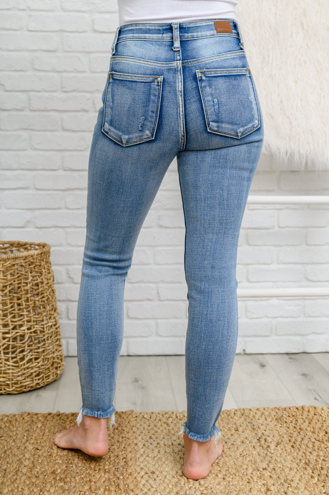 Judy Blue Skye Destroyed Button Fly Skinny-Jeans-Krush Kandy, Women's Online Fashion Boutique Located in Phoenix, Arizona (Scottsdale Area)