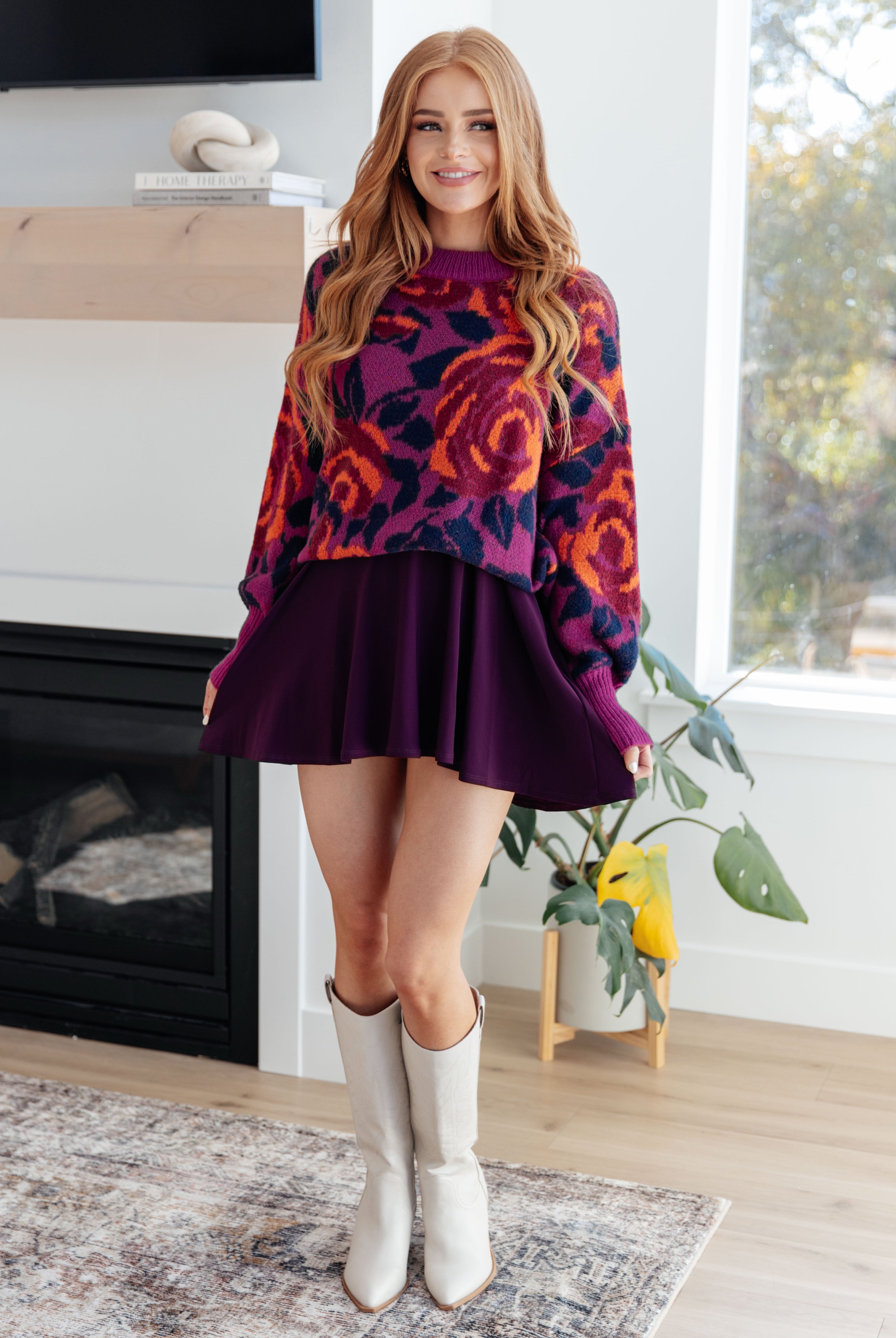 Rosie Posey Floral Sweater-Sweaters-Krush Kandy, Women's Online Fashion Boutique Located in Phoenix, Arizona (Scottsdale Area)