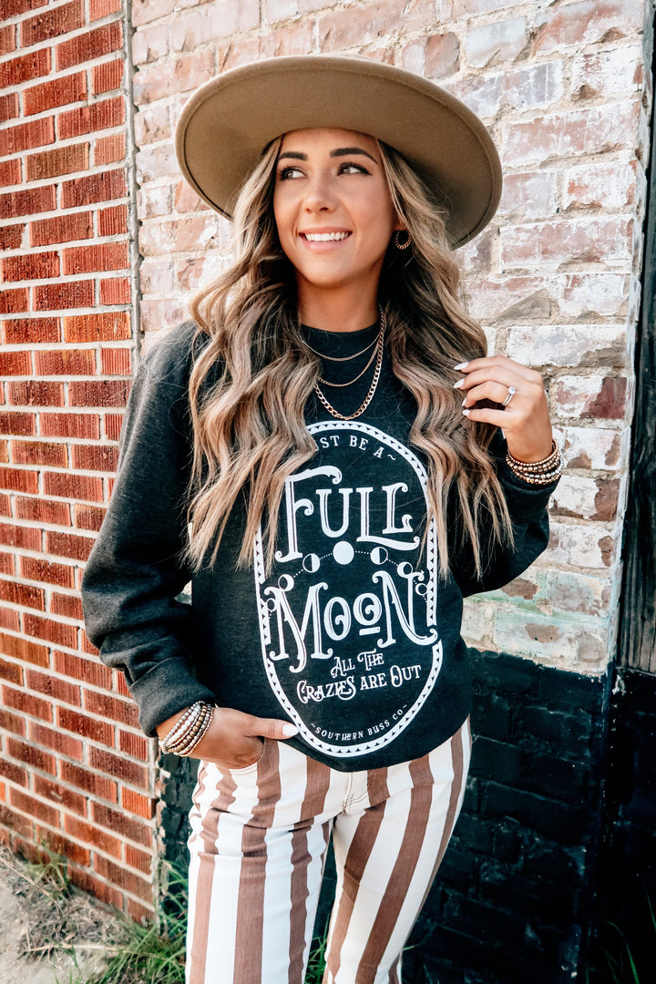Full Moon Solid Sweatshirt-Graphic Tees-Krush Kandy, Women's Online Fashion Boutique Located in Phoenix, Arizona (Scottsdale Area)