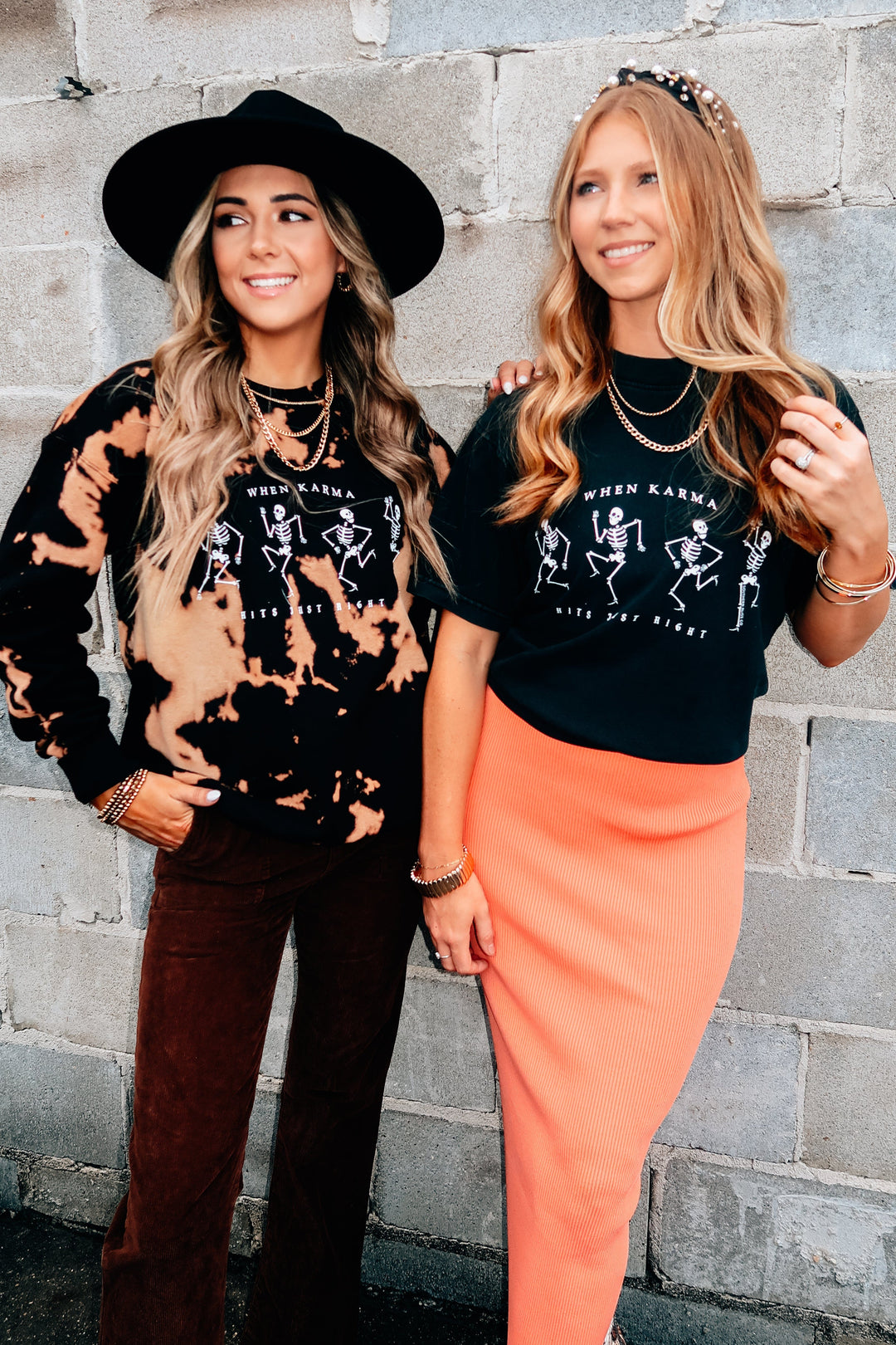 Karma Black Bomba Sweatshirt-Graphic Tees-Krush Kandy, Women's Online Fashion Boutique Located in Phoenix, Arizona (Scottsdale Area)