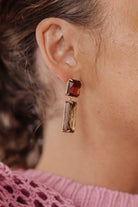 Sparkly Spirit Rectangle Crystal Earrings in Smoke-Earrings-Krush Kandy, Women's Online Fashion Boutique Located in Phoenix, Arizona (Scottsdale Area)