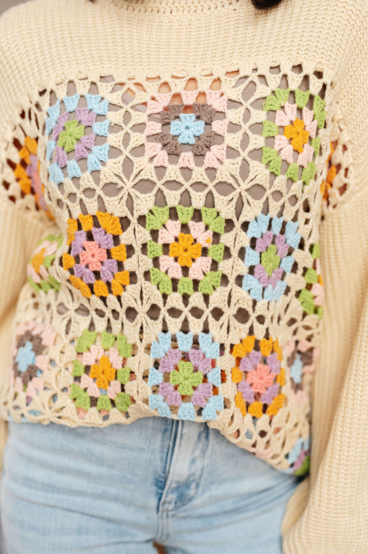Square Dance Granny Square Sweater-Sweaters-Krush Kandy, Women's Online Fashion Boutique Located in Phoenix, Arizona (Scottsdale Area)