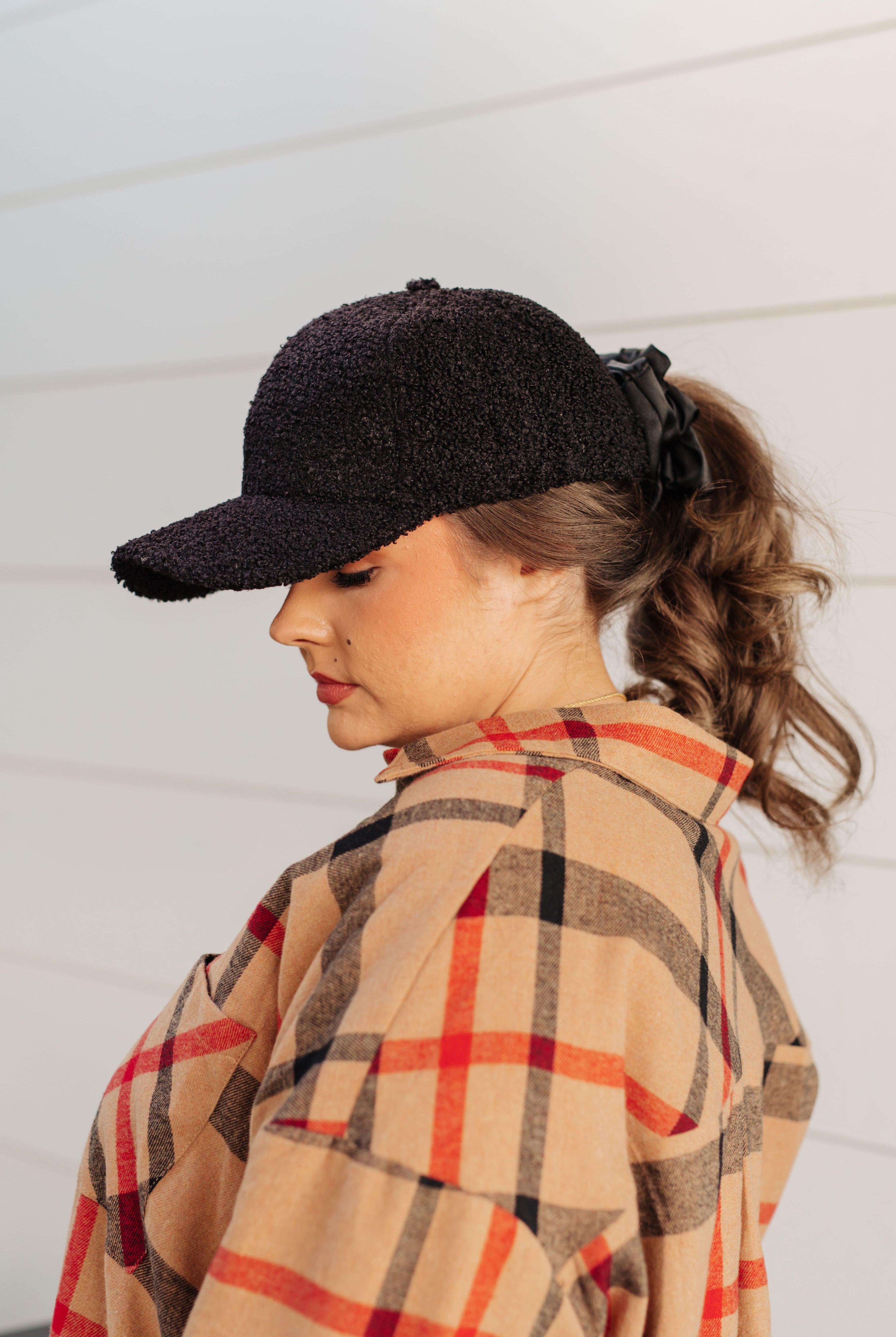 Lyla Sherpa Ball Cap in Black-Hats-Krush Kandy, Women's Online Fashion Boutique Located in Phoenix, Arizona (Scottsdale Area)