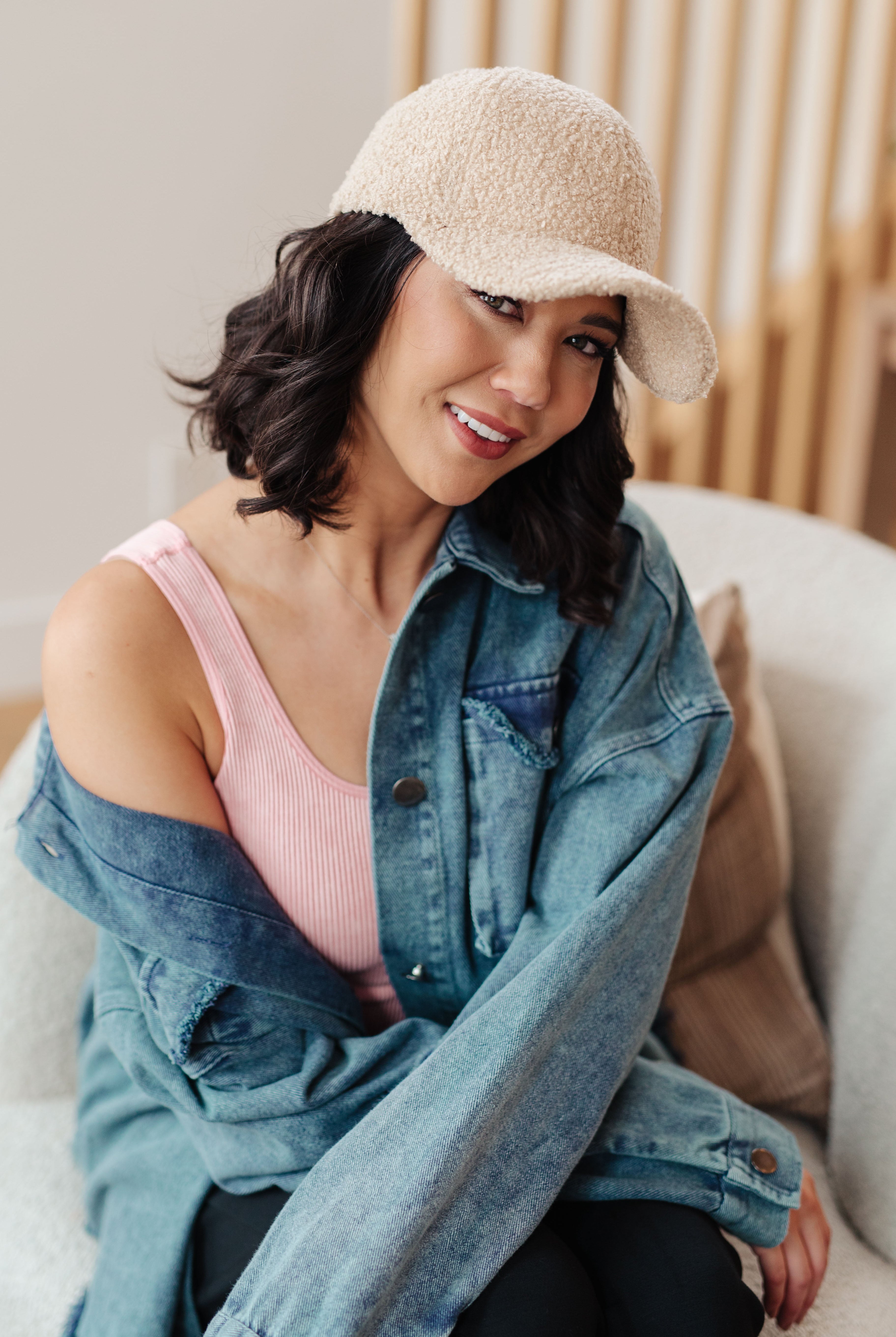 Lyla Sherpa Ball Cap in Khaki-Hats-Krush Kandy, Women's Online Fashion Boutique Located in Phoenix, Arizona (Scottsdale Area)