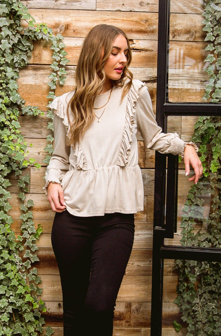 Sweet Confession Top In Seashell-Sweaters-Krush Kandy, Women's Online Fashion Boutique Located in Phoenix, Arizona (Scottsdale Area)