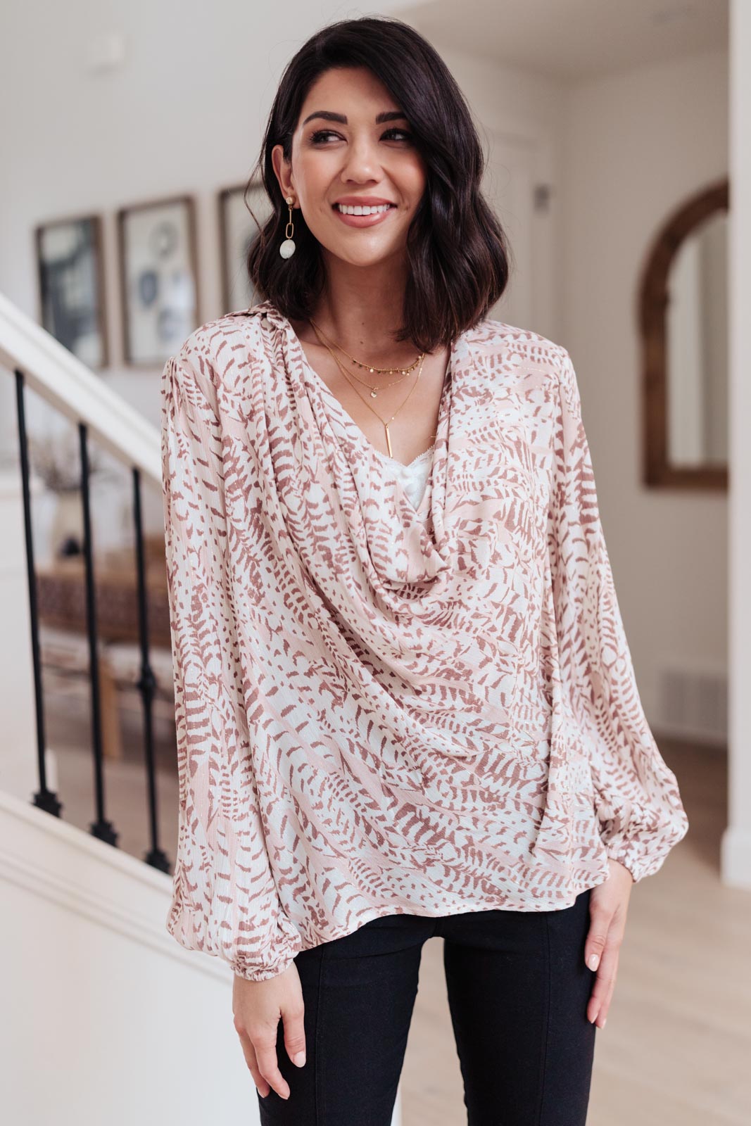 Take Flight Cowl Neck Top-Long Sleeve Tops-Krush Kandy, Women's Online Fashion Boutique Located in Phoenix, Arizona (Scottsdale Area)