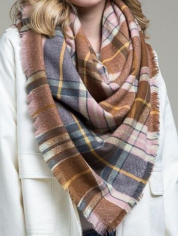 Sweet Snuggles Plaid Square Scarf-Scarves-Krush Kandy, Women's Online Fashion Boutique Located in Phoenix, Arizona (Scottsdale Area)