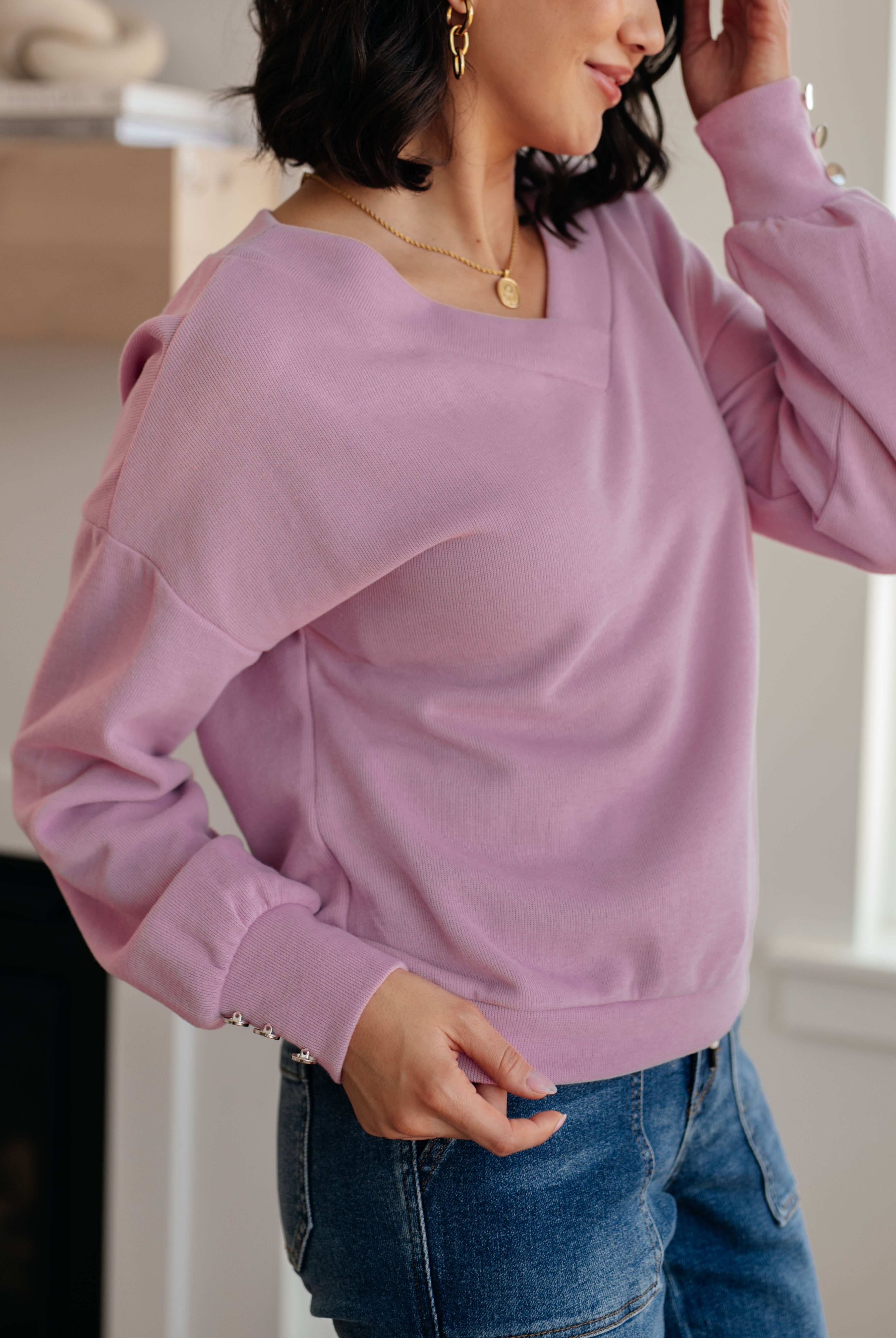 Totally Verified Long Sleeve V-Neck Top-Womens-Krush Kandy, Women's Online Fashion Boutique Located in Phoenix, Arizona (Scottsdale Area)